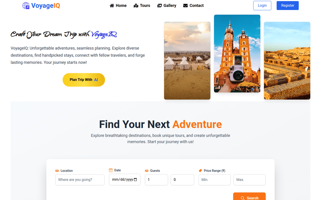 VoyageIQ live site snapshot