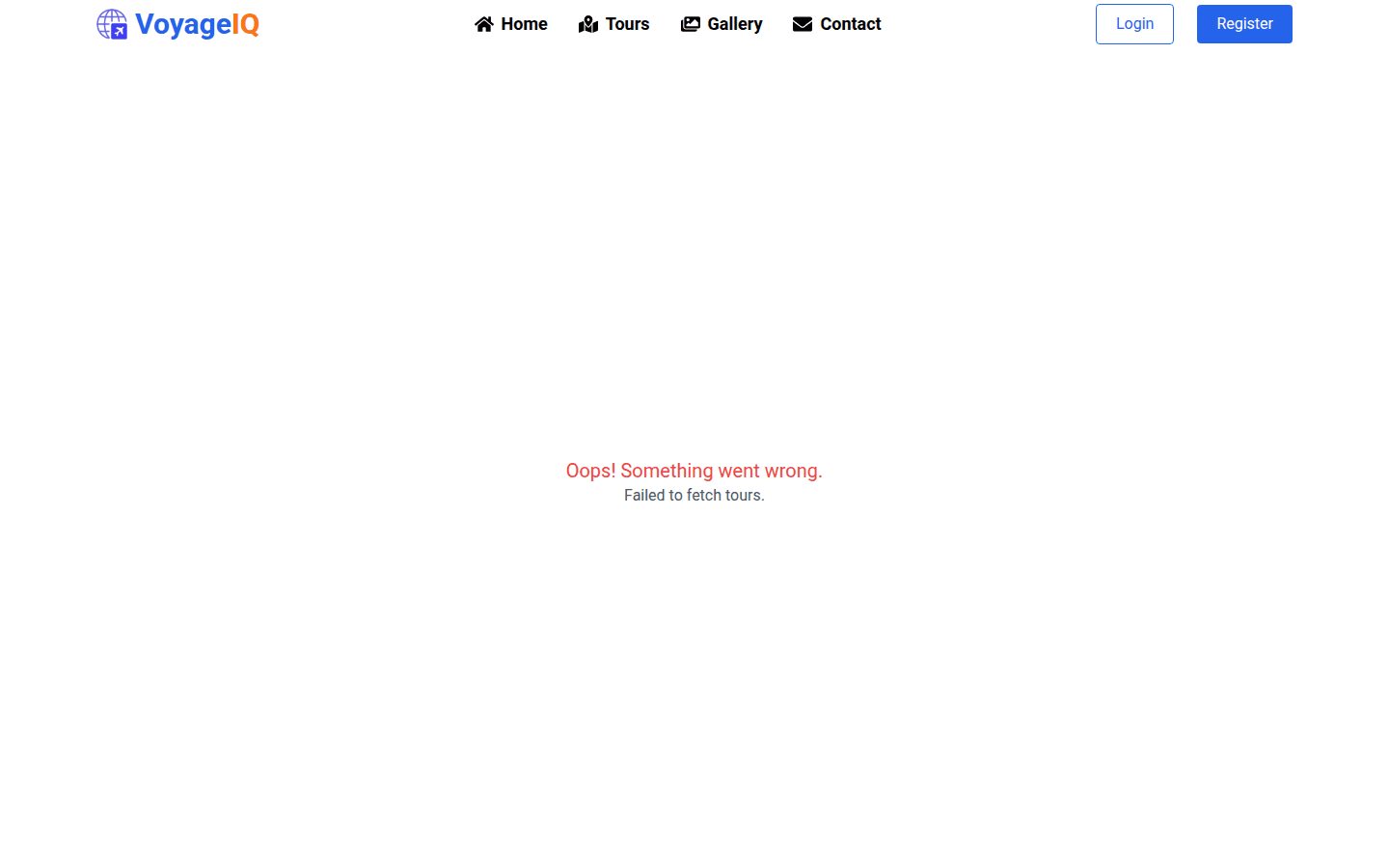 VoyageIQ tours page snapshot